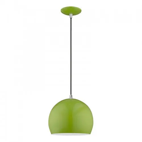 1 Light Shiny Apple Green Single Pendant