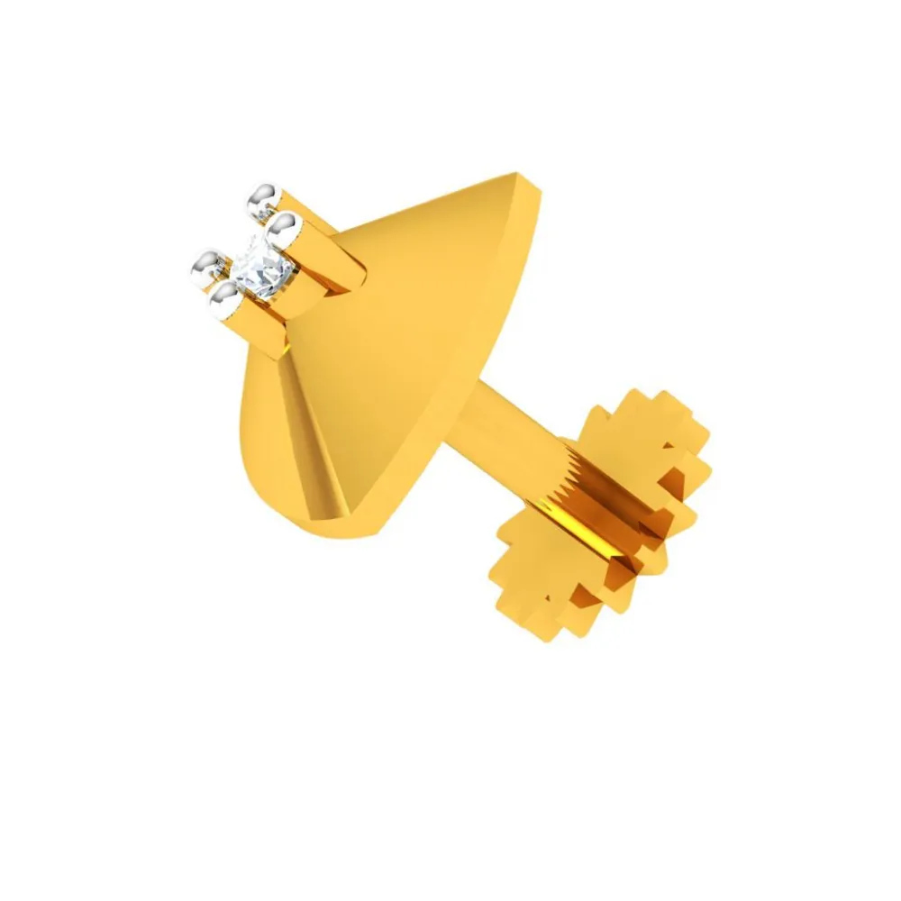14KT Simple Gold Nose Pin For Elegant Look