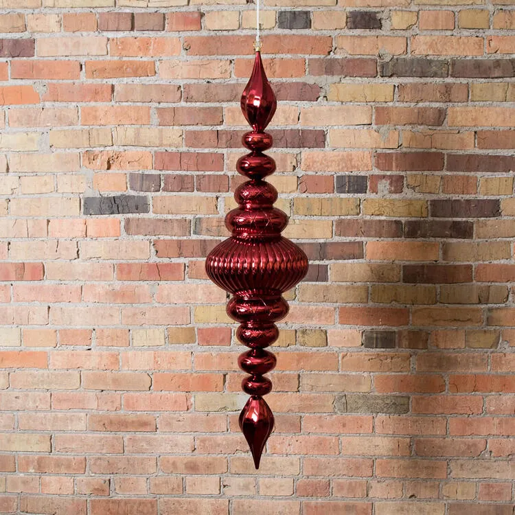 41" Burgundy Shiny Finial