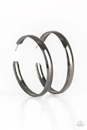 A Double Feature Black Earring Hoop