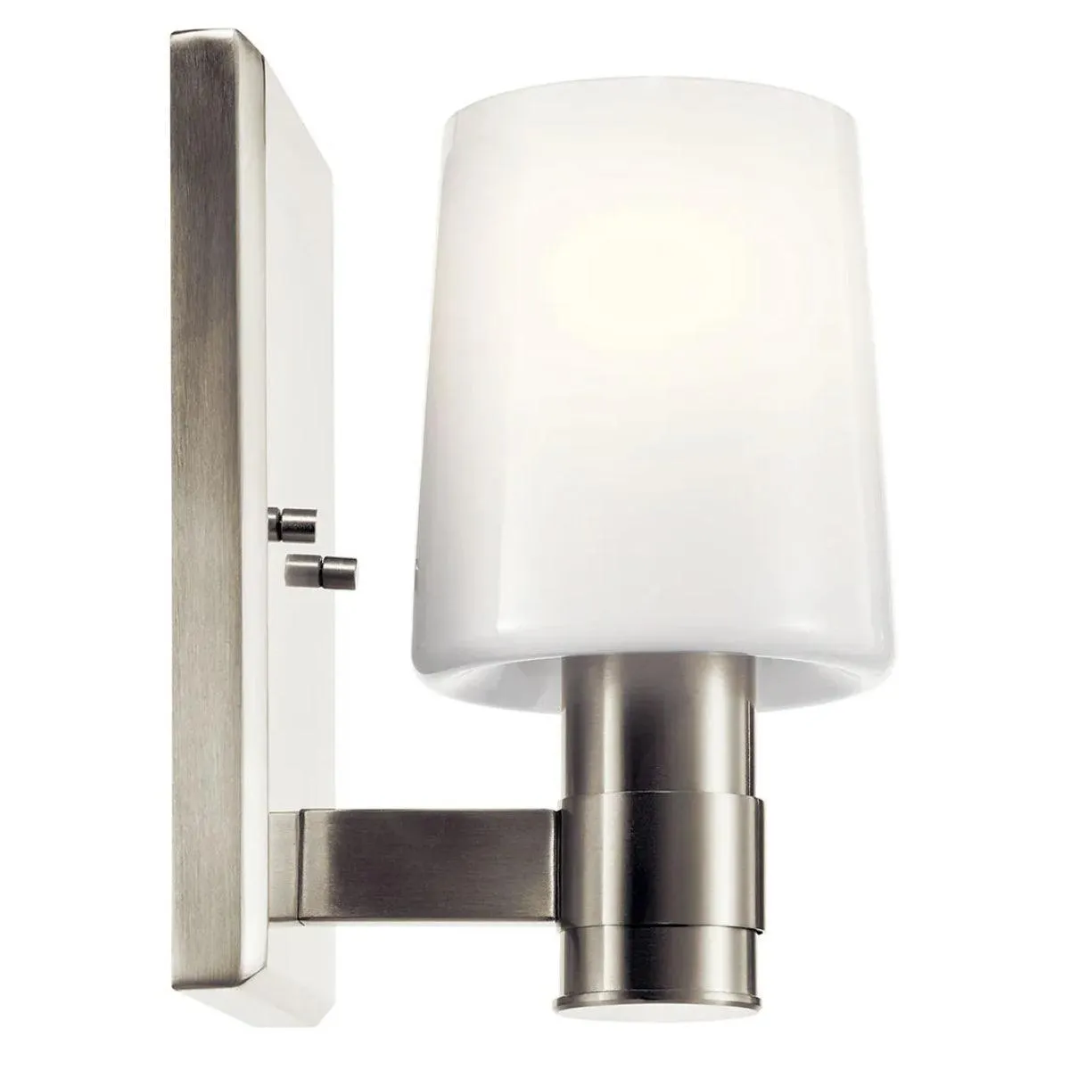 Adani 8" 1-Light Wall Sconce With Opal Glass, Brushed Nickel Finish