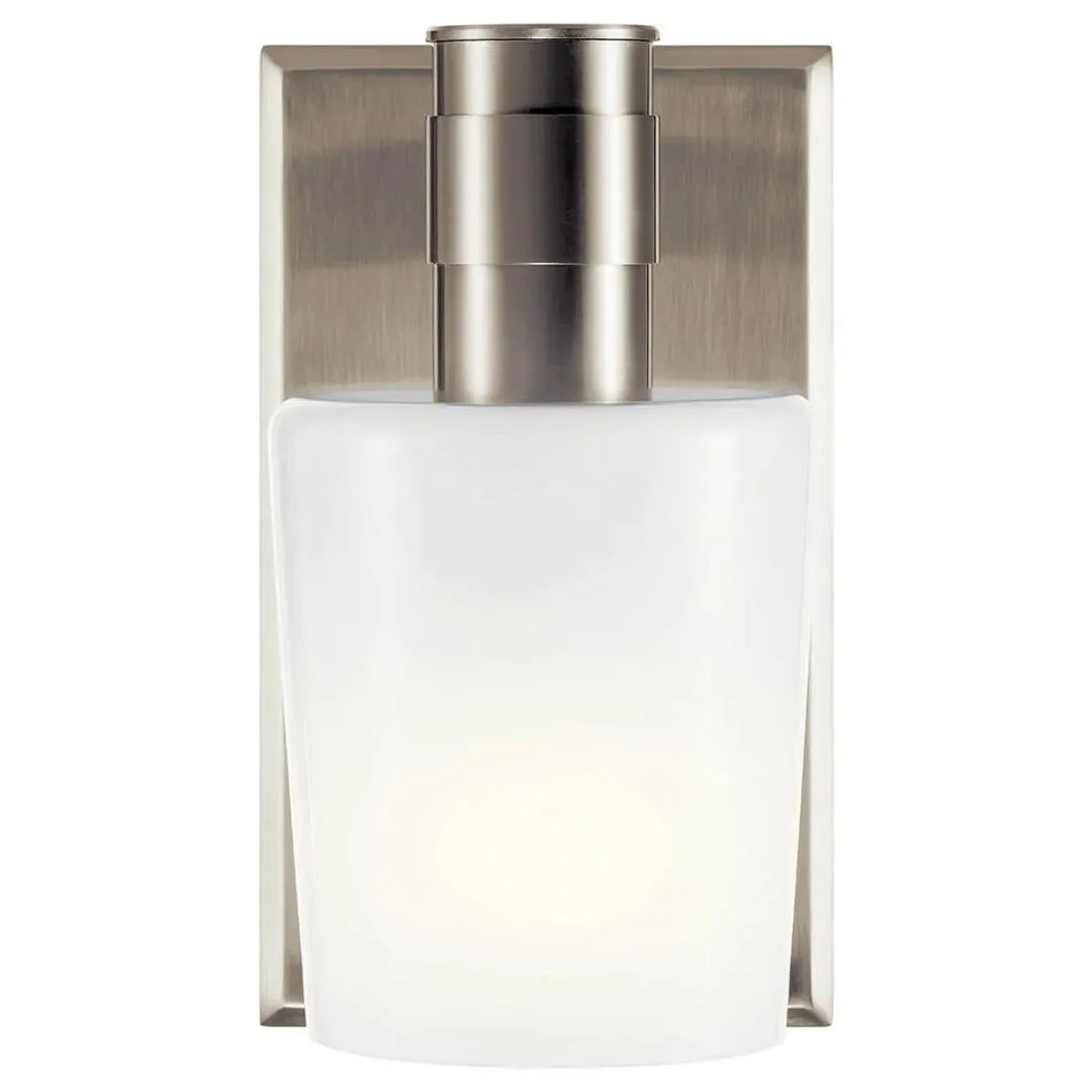 Adani 8" 1-Light Wall Sconce With Opal Glass, Brushed Nickel Finish