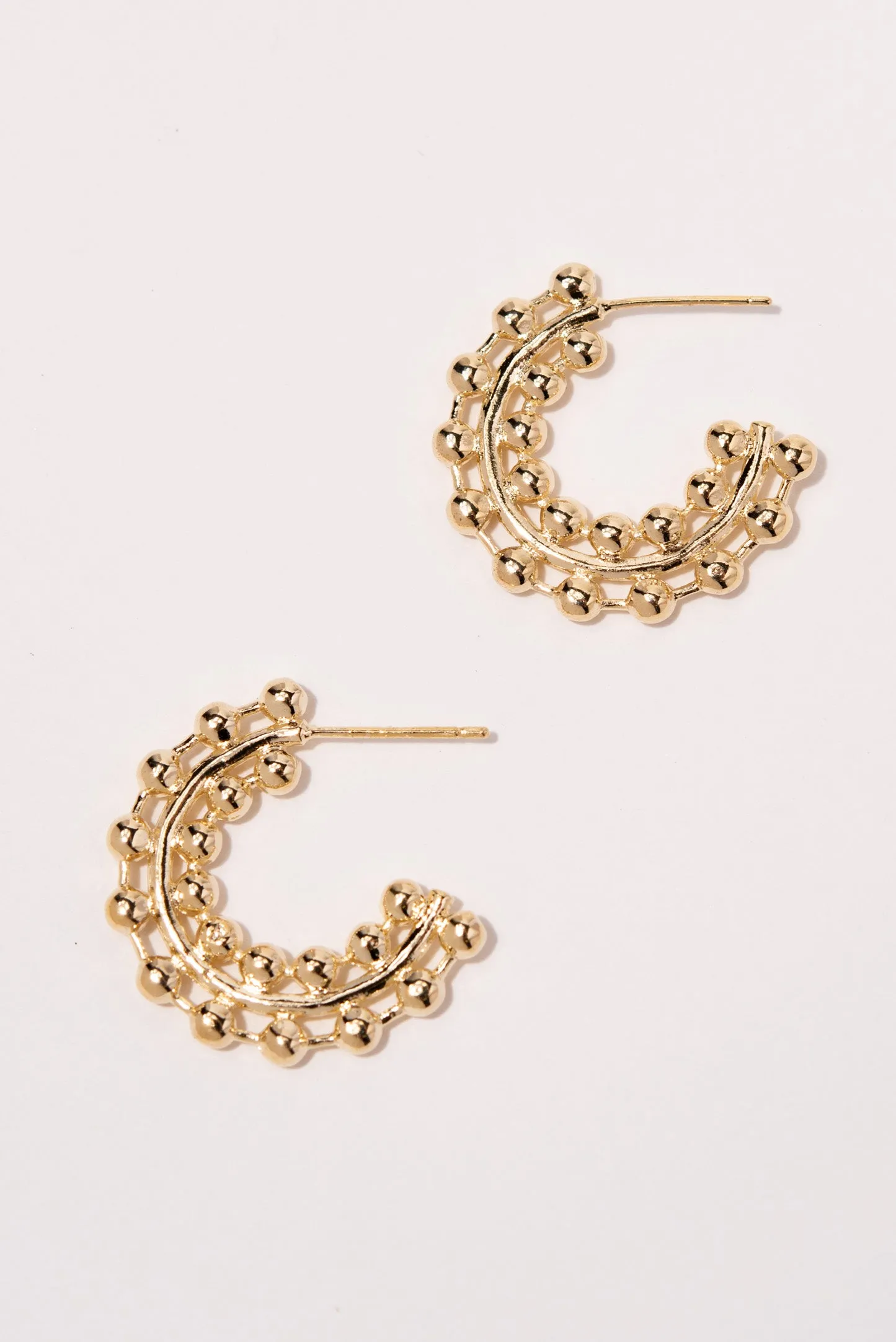 Amira Bead Open Hoop Earrings