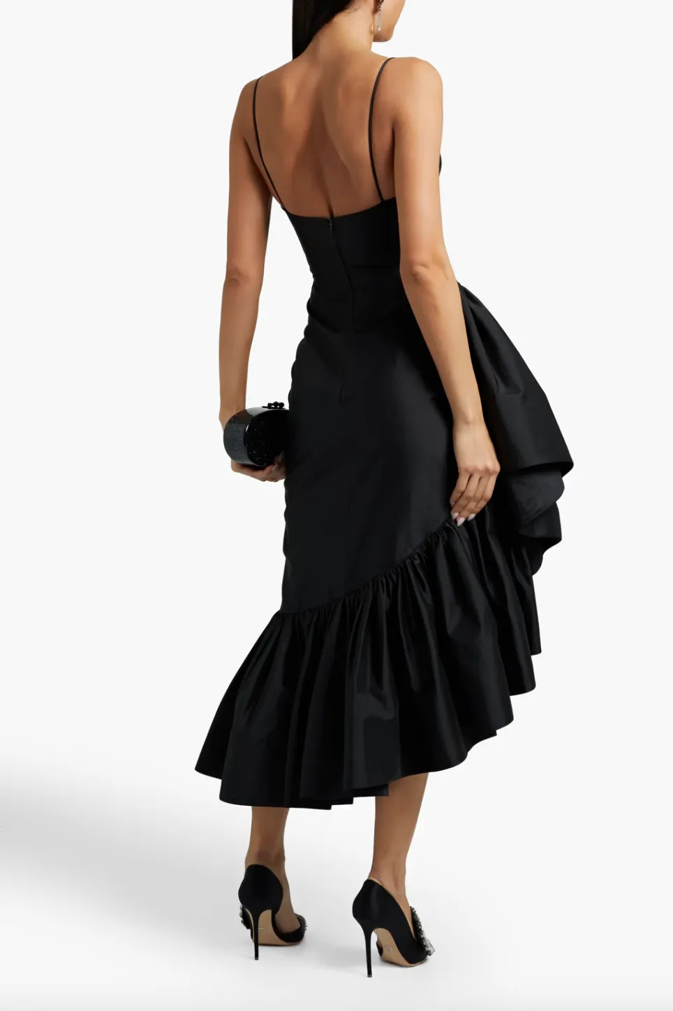 Asymmetric Ruffled Silk Dress
