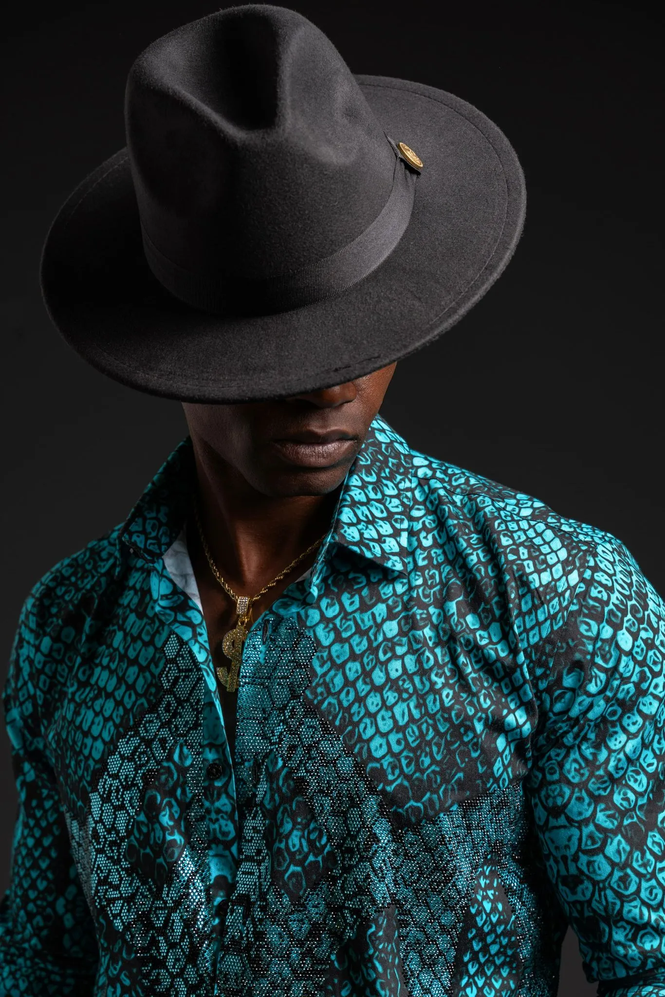 Azure Serpentis Button-Up Shirt