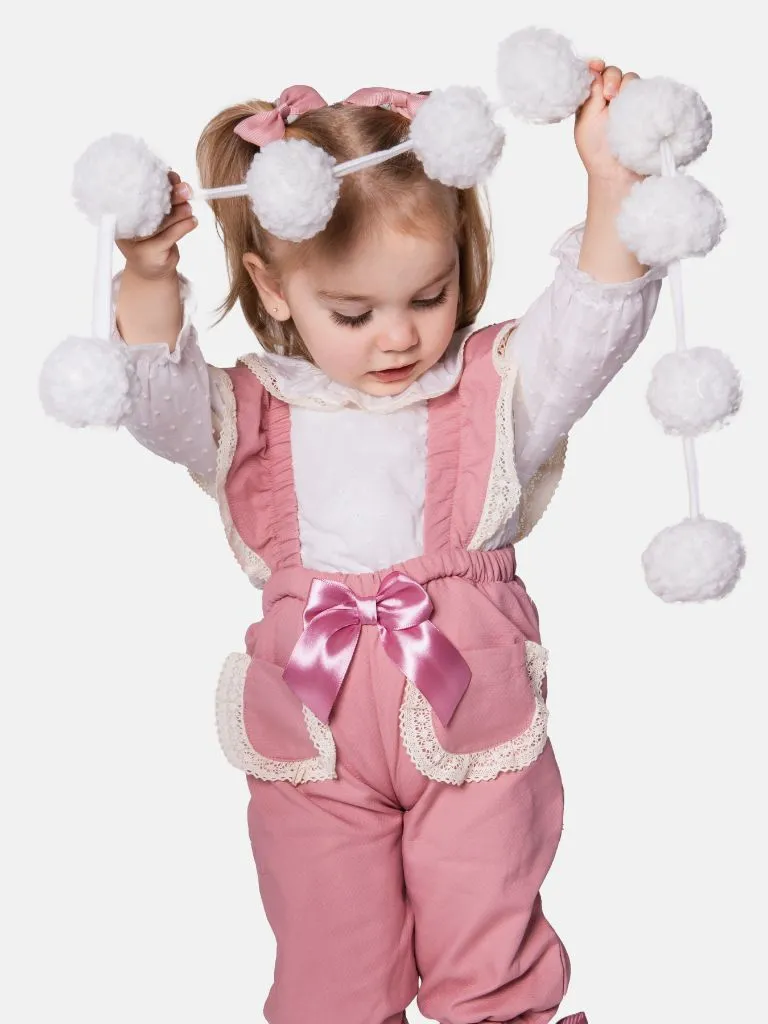 Baby Girl Clara Collection Spanish Jumpsuit - Dusty Pink