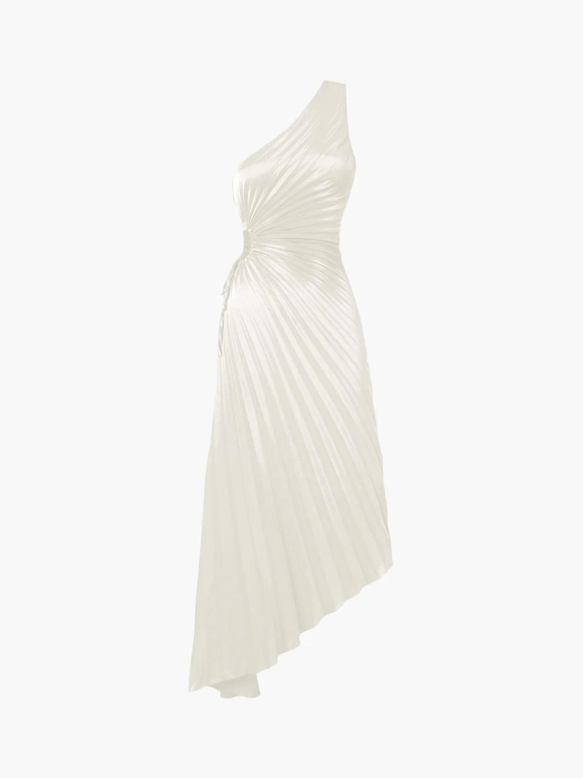 Bold In Pleat Trendy Satin Cutout Long Dress