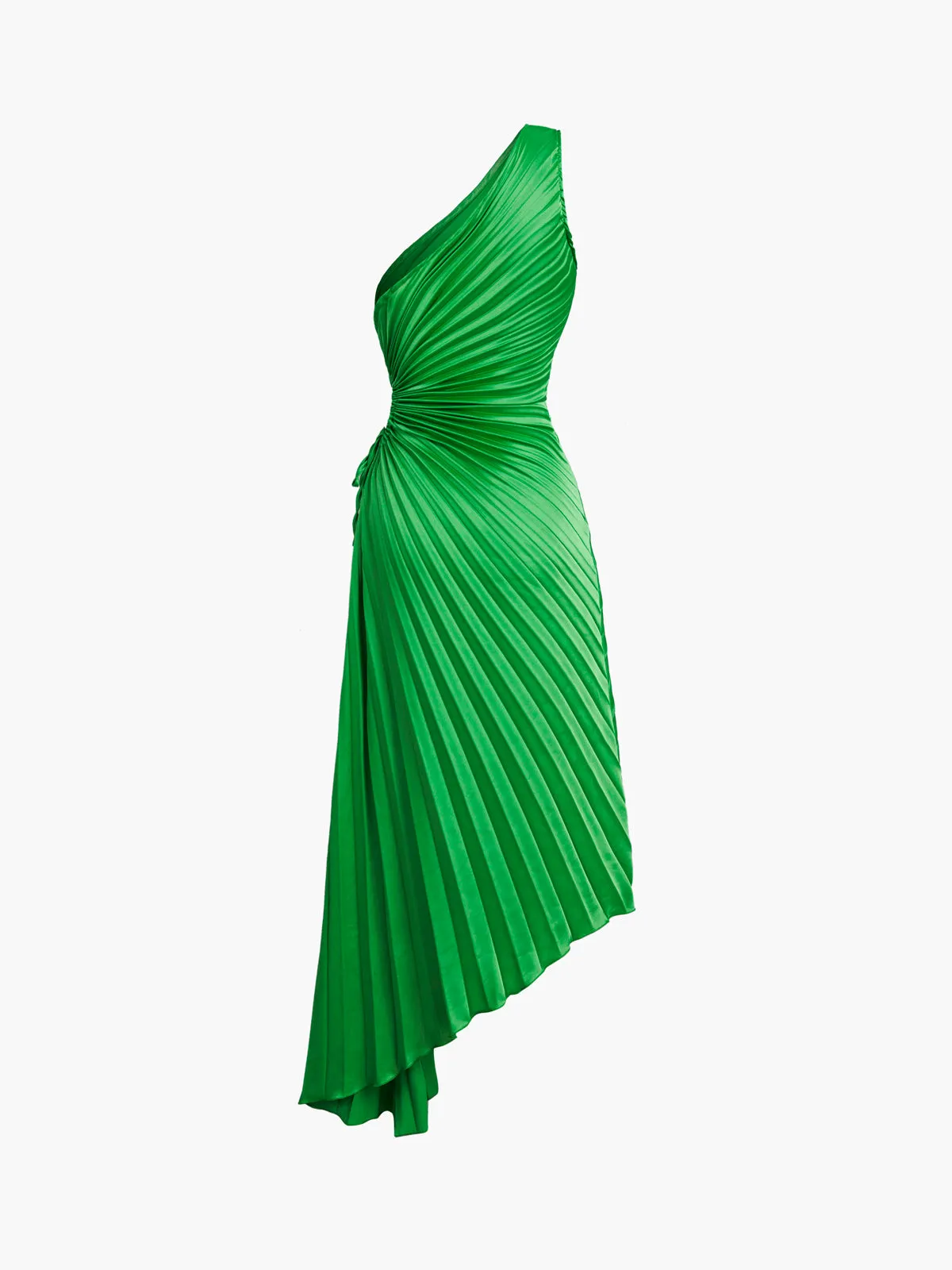 Bold In Pleat Trendy Satin Cutout Long Dress
