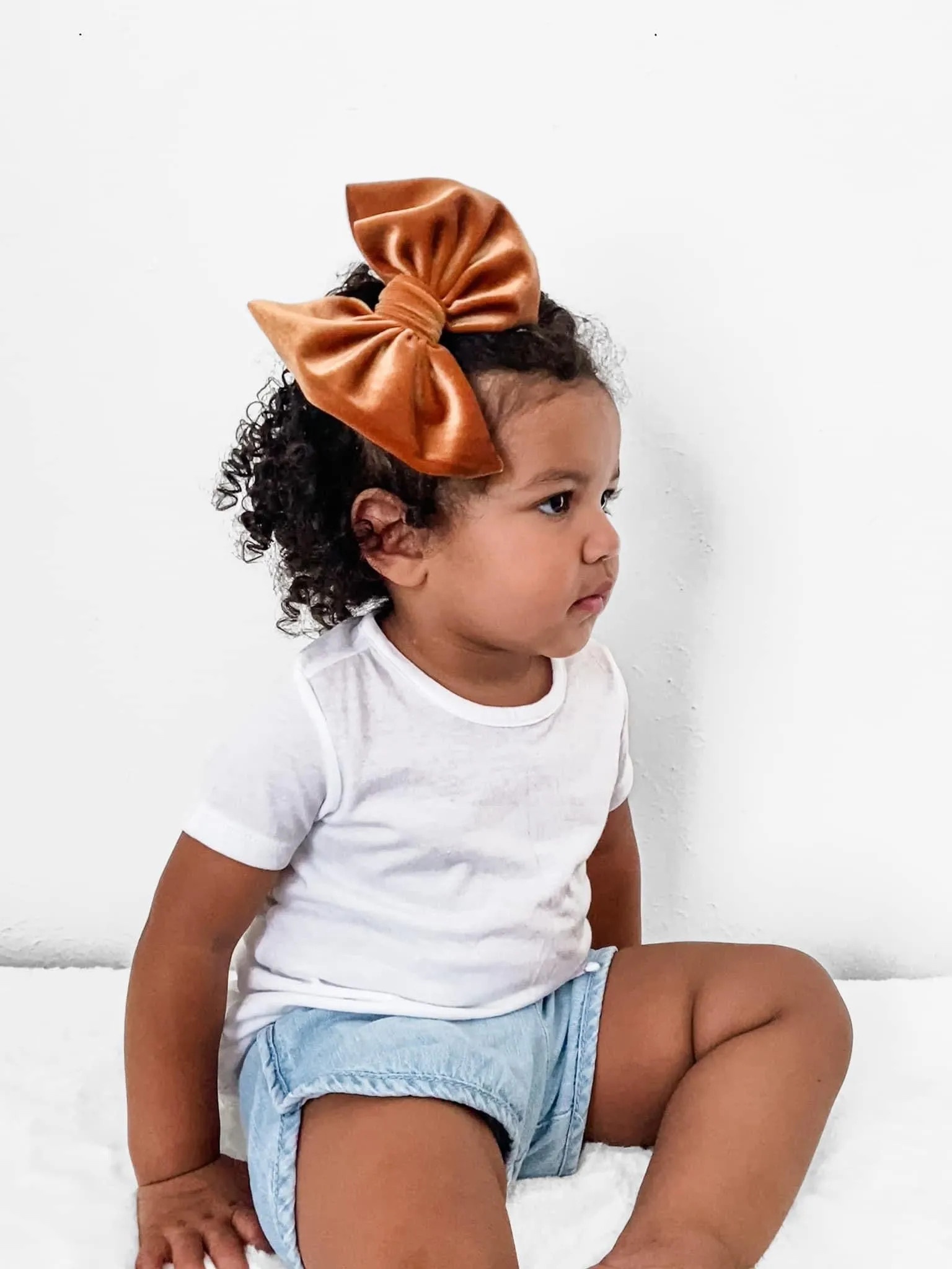 Bronze Velvet Big   Skinny Bow