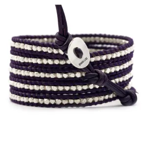 Chan Luu 5 Silver Wrap Bracelet  on Black
