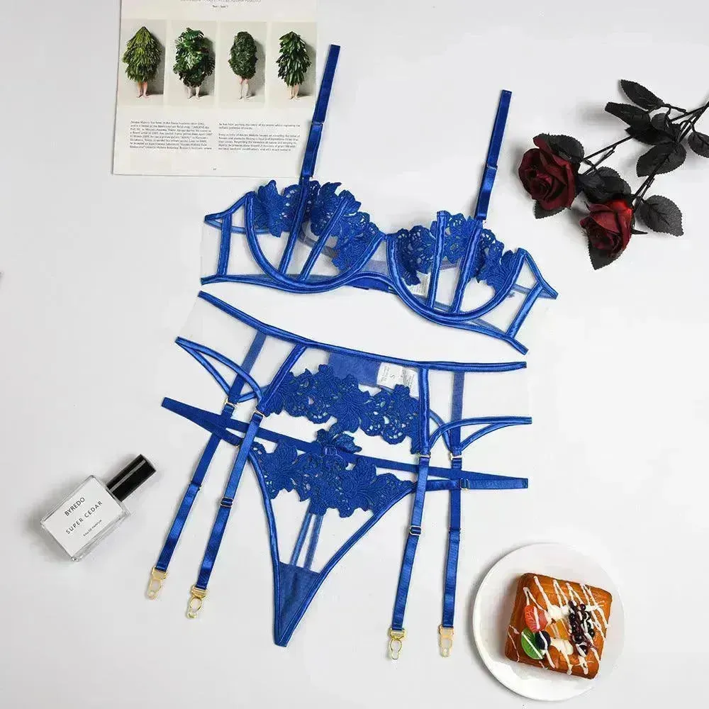 Charming Thong Flower Embroidery Charming Lingerie