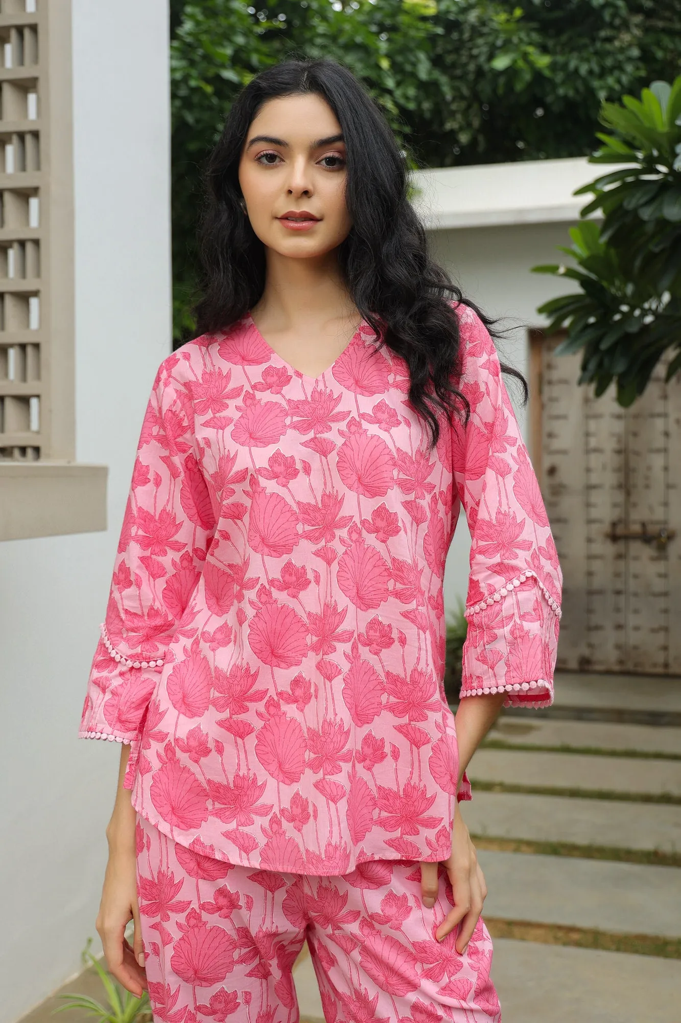 Cherry Blossom Charm Cotton Co ord Set