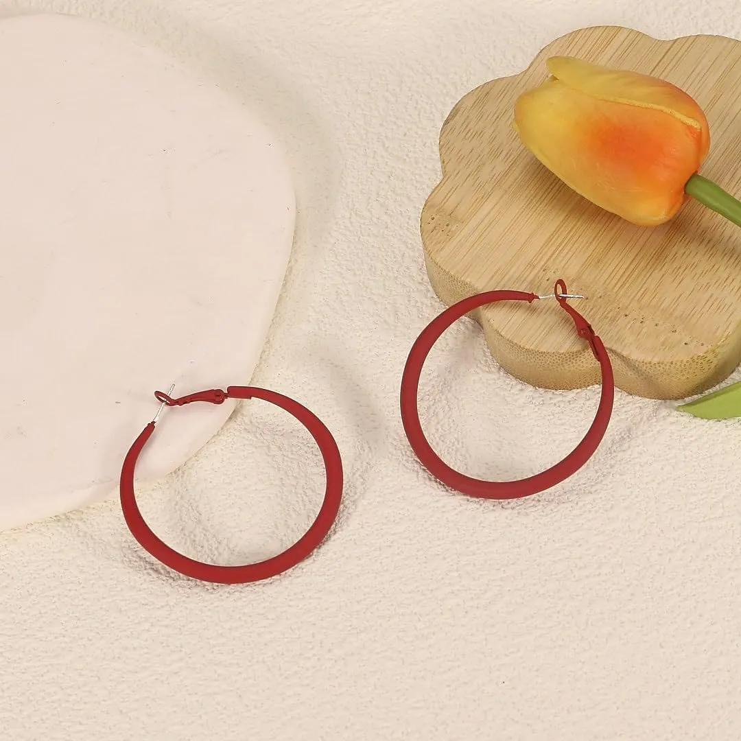 Chunky Hoop Earrings for Women 80s 90s Statement Wide Hoop Earrings Large Trendy Exaggerated Earring Vintage Neon Earrings Jewelry Accessories