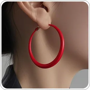 Chunky Hoop Earrings for Women 80s 90s Statement Wide Hoop Earrings Large Trendy Exaggerated Earring Vintage Neon Earrings Jewelry Accessories