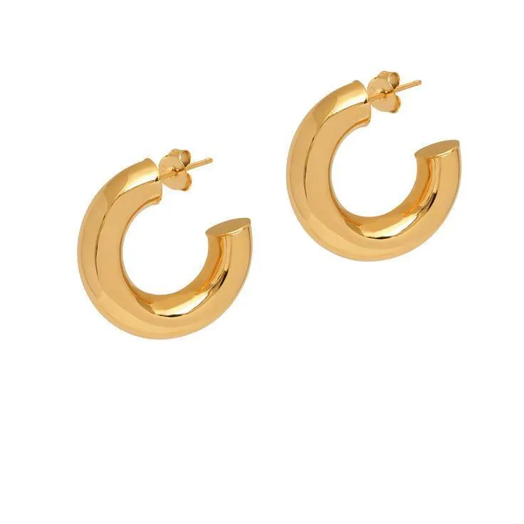 Chunky Hoop Earrings Silver - Large (Butterfly)