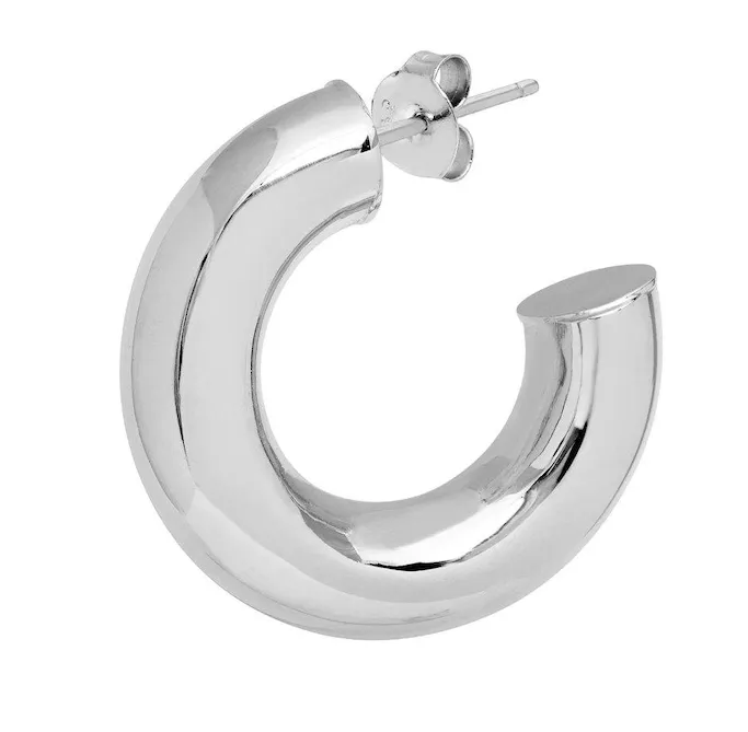 Chunky Hoop Earrings Silver - Large (Butterfly)