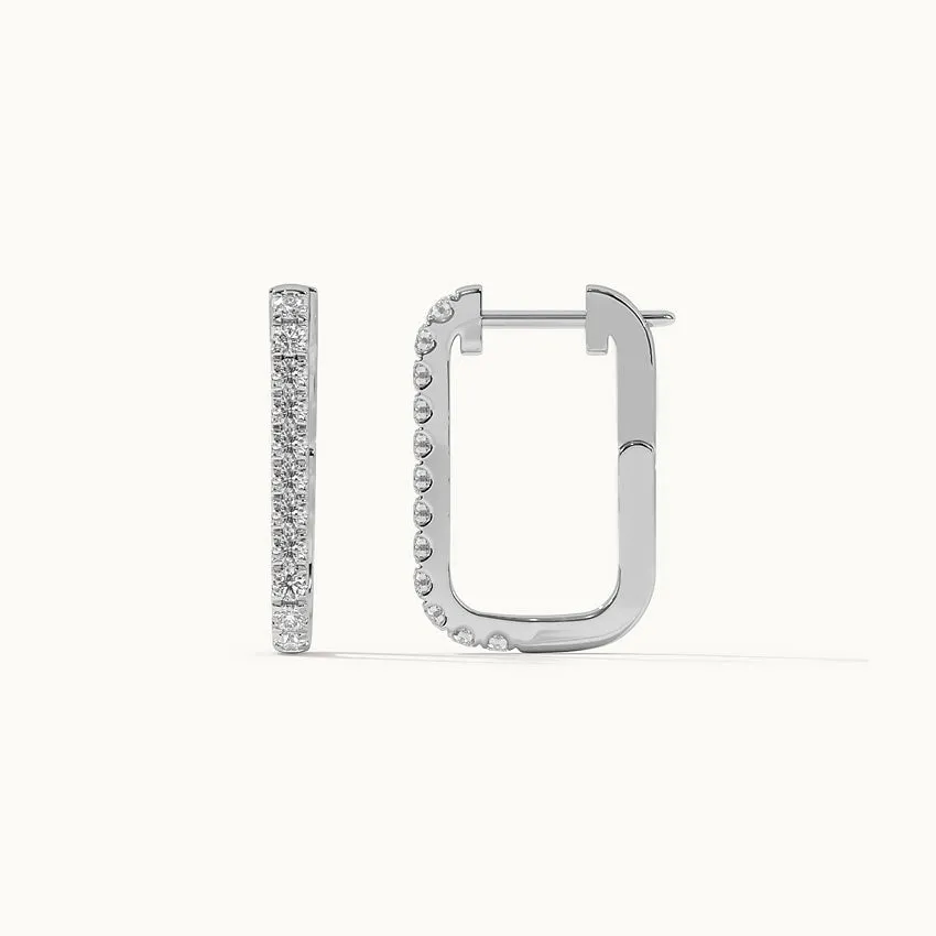 Classic Paperclip Diamond Hoops