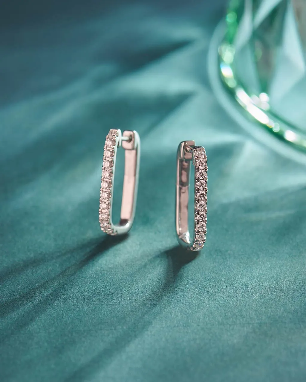Classic Paperclip Diamond Hoops