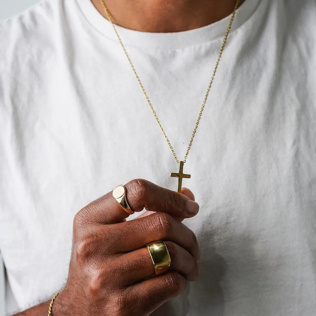 Cross Pendant Necklace 24KT Gold