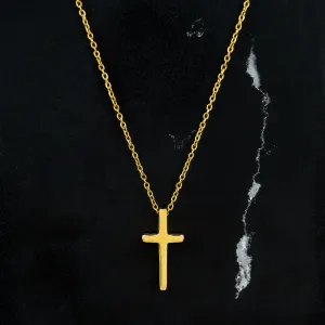 Cross Pendant Necklace 24KT Gold