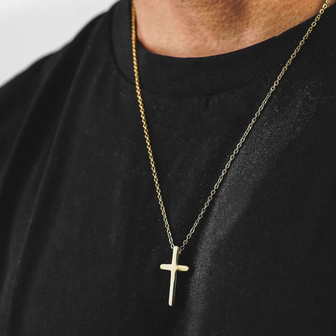 Cross Pendant Necklace 24KT Gold