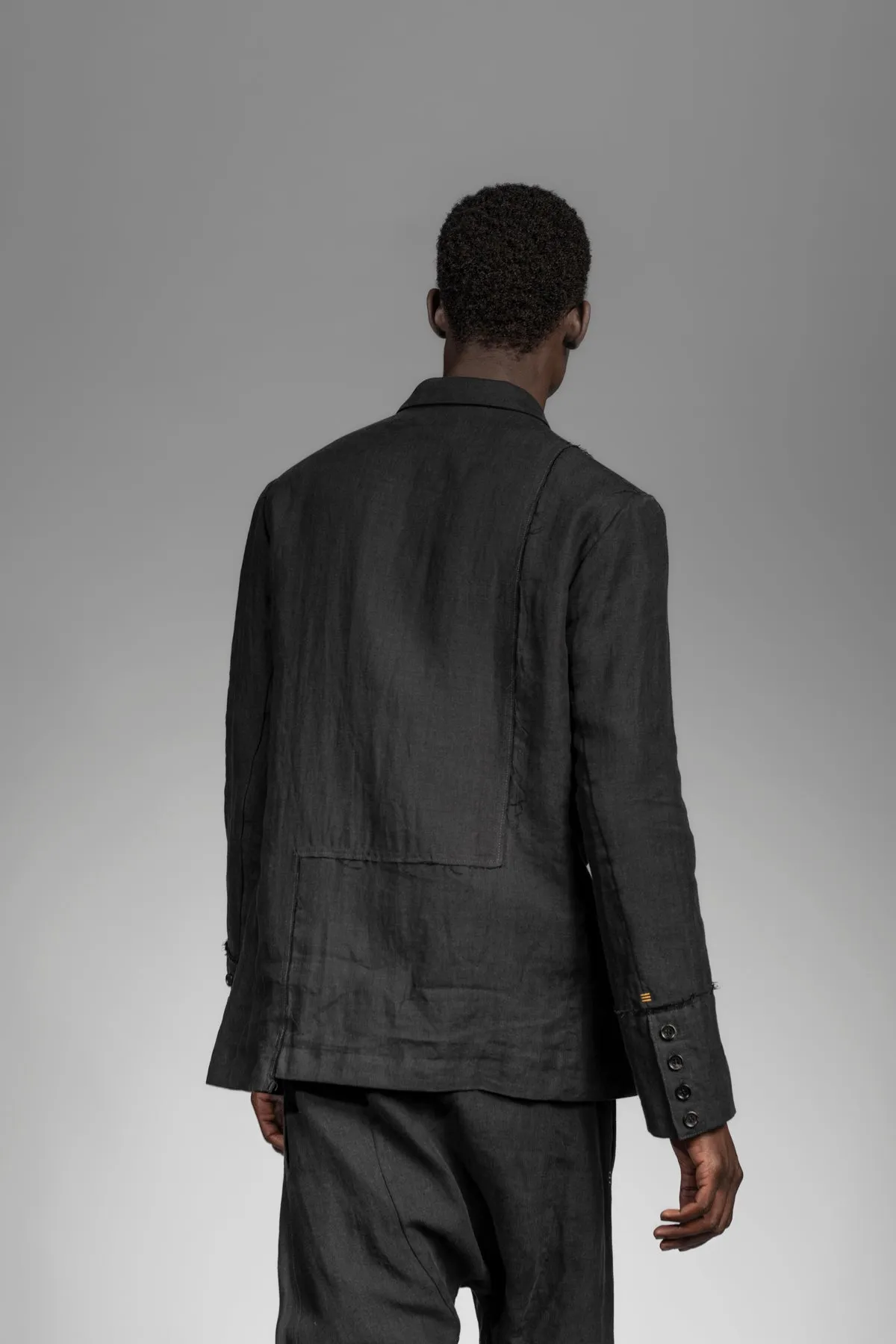 eigensinnig wien | Popper | Schwarze Designer Leinenjacke für Herren