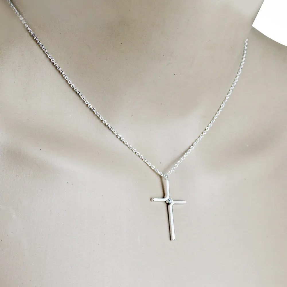 Elegant Cross Pendant Necklace - Simple Titanium Steel Design