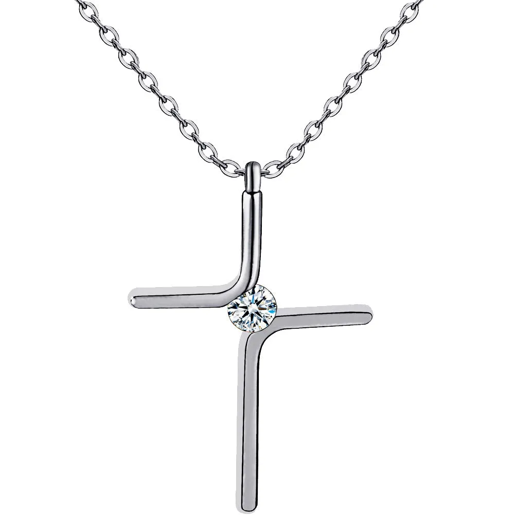 Elegant Cross Pendant Necklace - Simple Titanium Steel Design