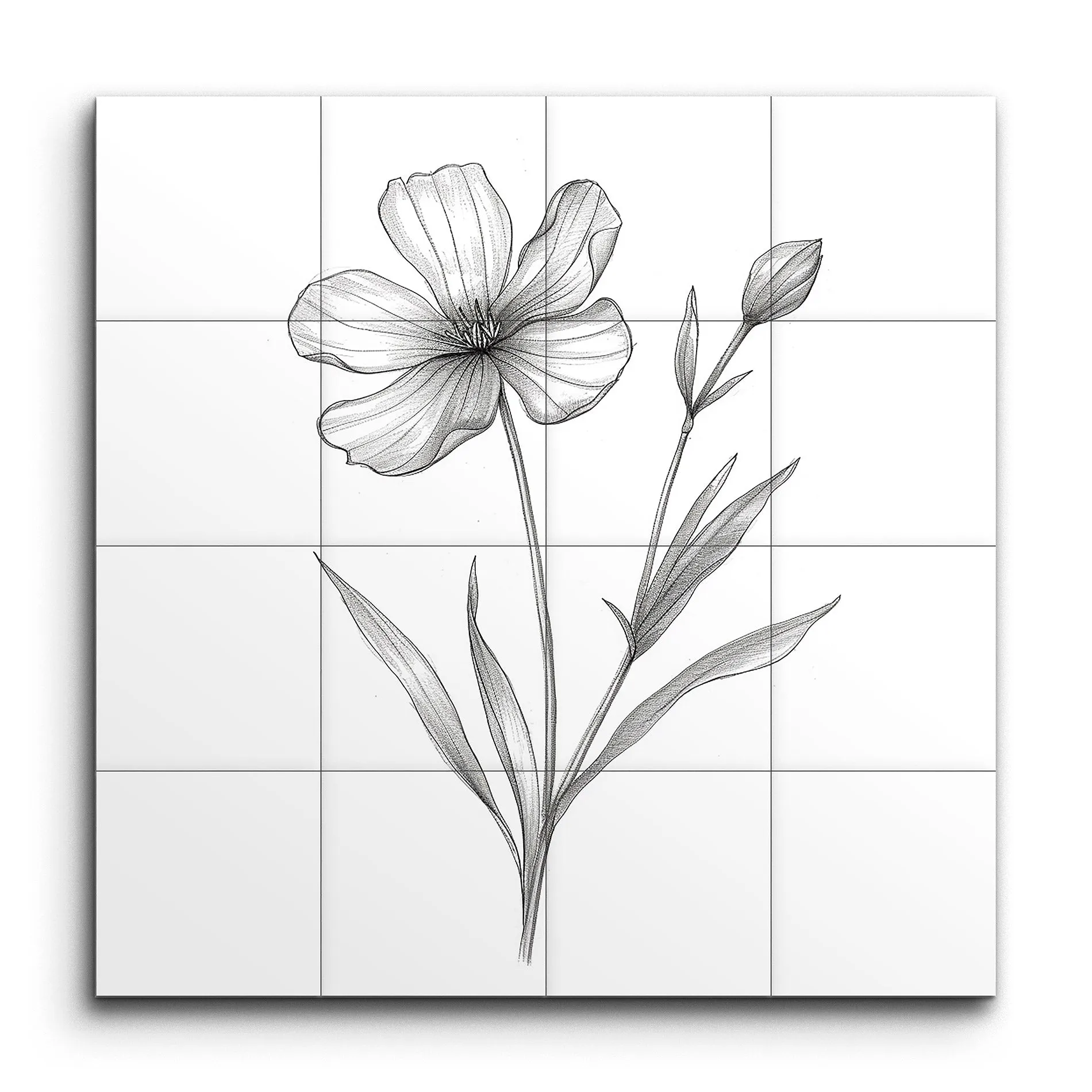 Elegant Floral Pencil Sketch Art