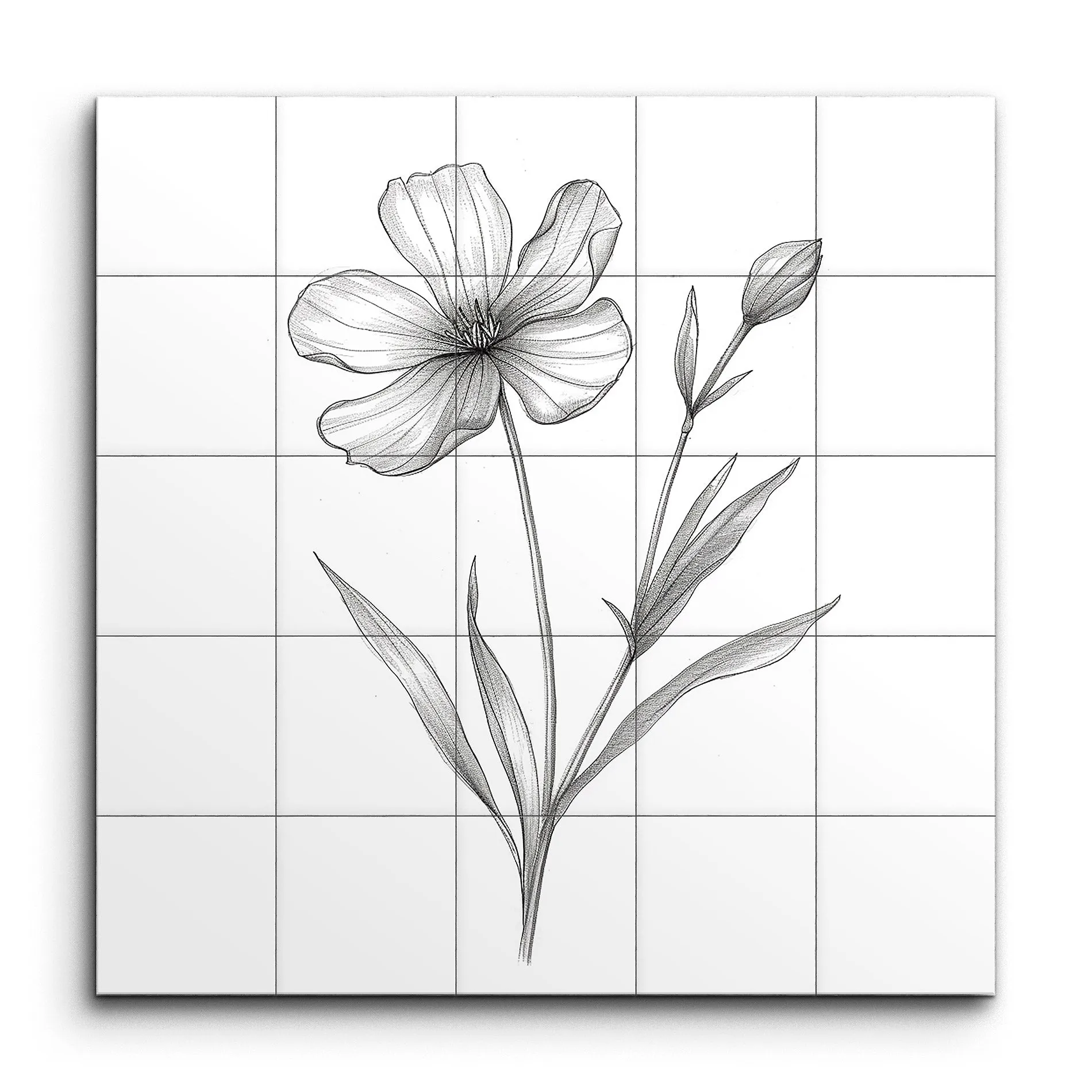 Elegant Floral Pencil Sketch Art