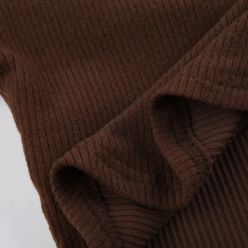 Elegant Skinny Knit Twisted Cropped Top