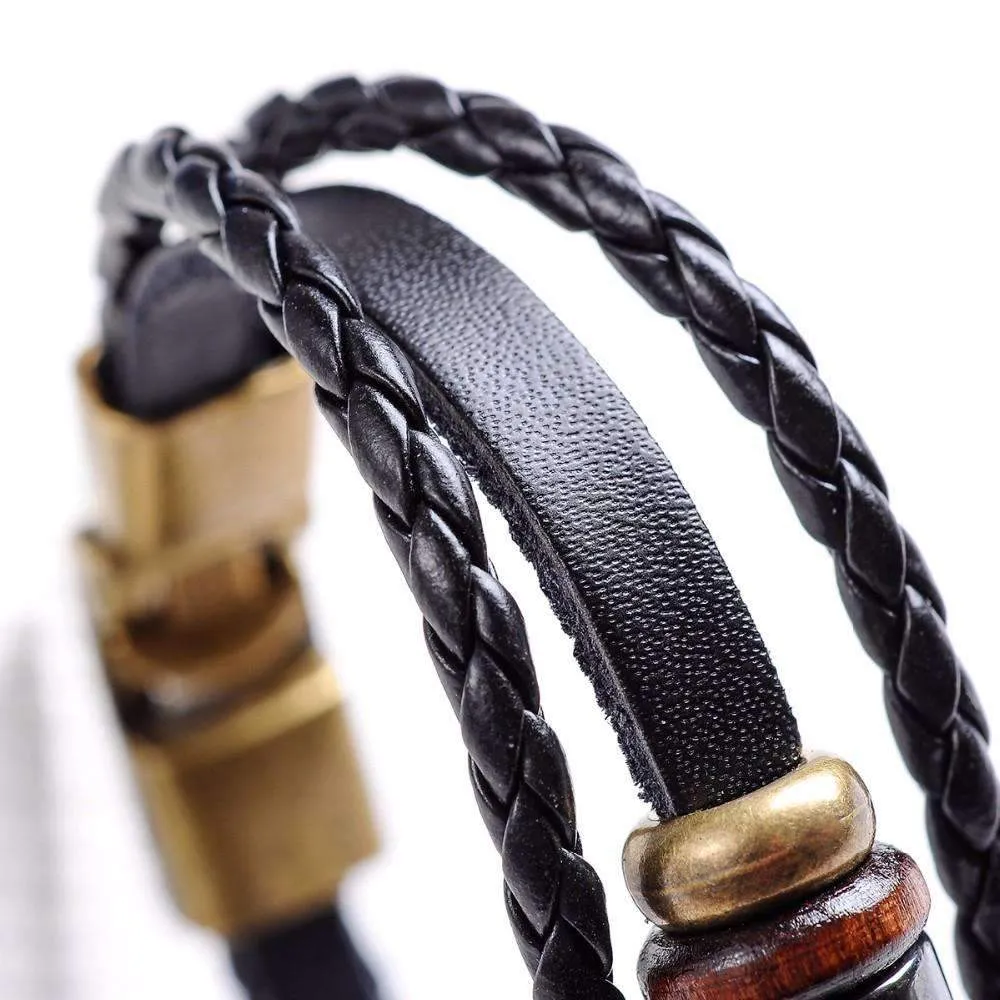 Exotic Sienna Leather Zodiac Bracelet