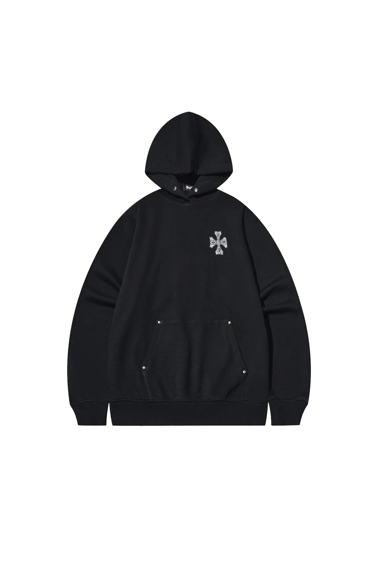 Flocked Heavy Cotton Hooded Knit Cardigan