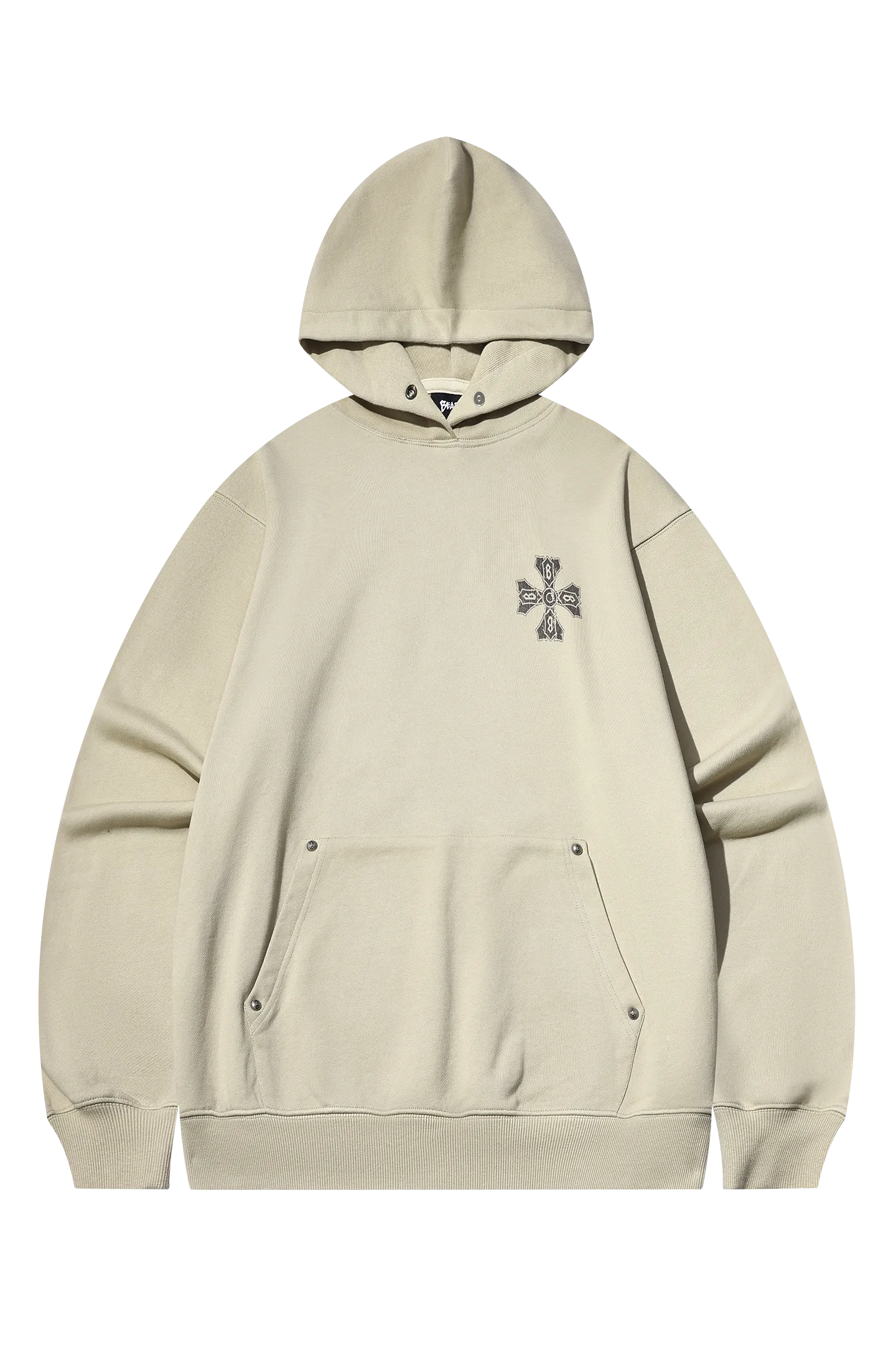 Flocked Heavy Cotton Hooded Knit Cardigan