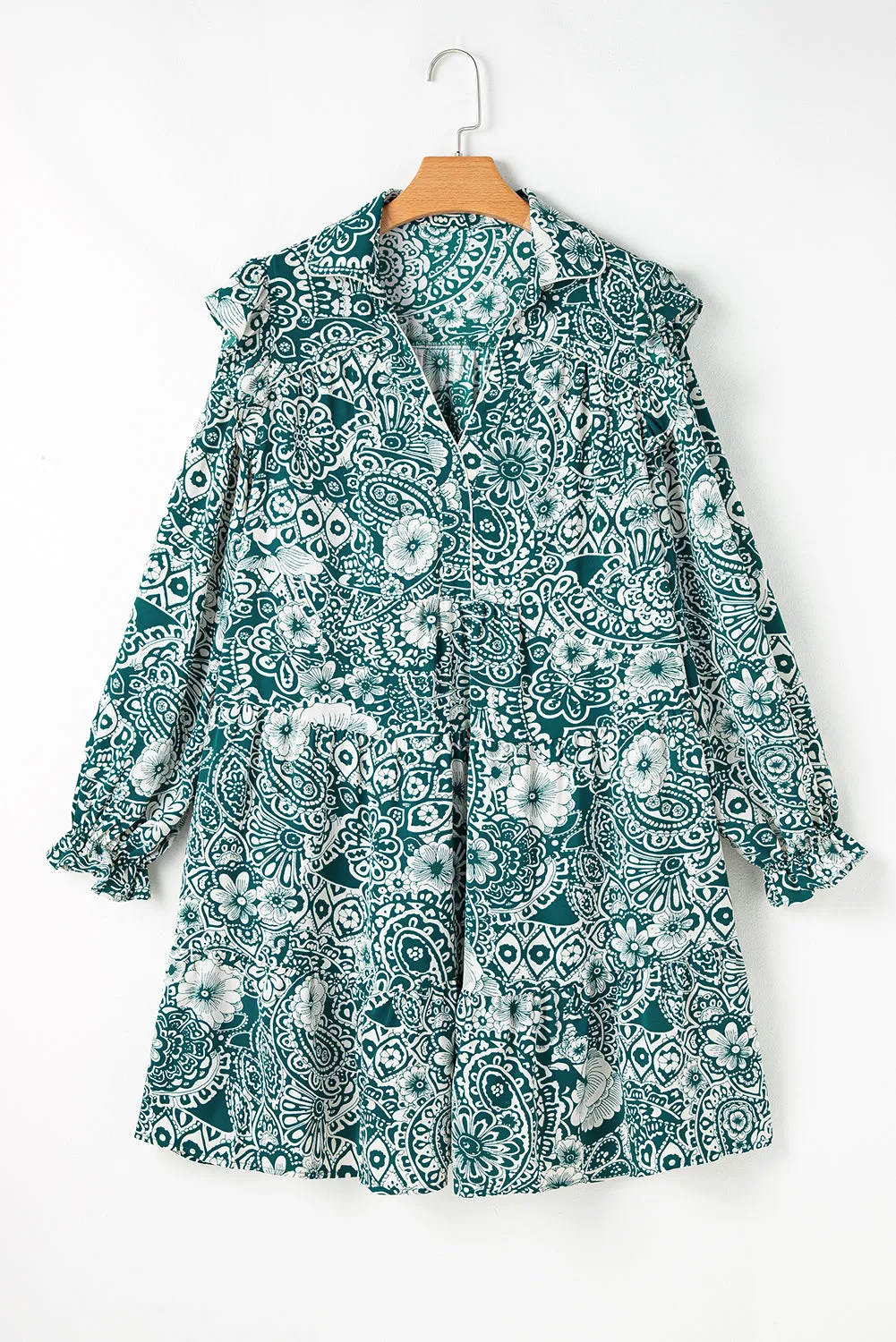 Floral Flounce Sleeve Dress Plus Size