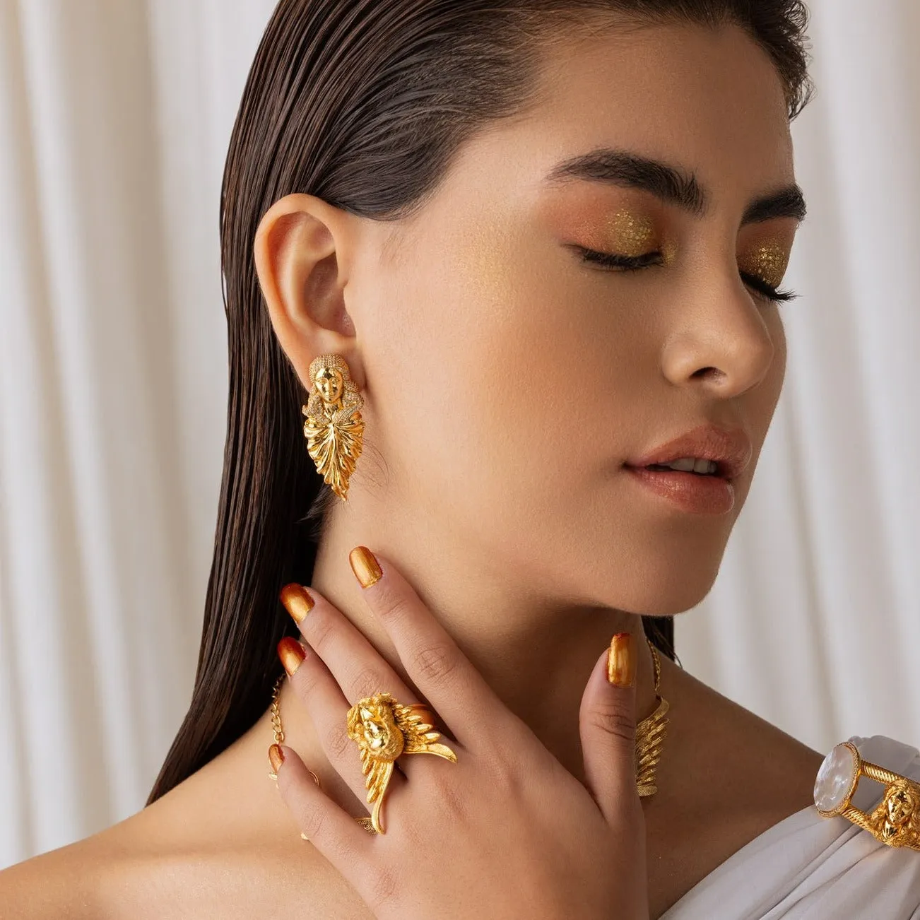From the Flames Earrings - Gold Plated