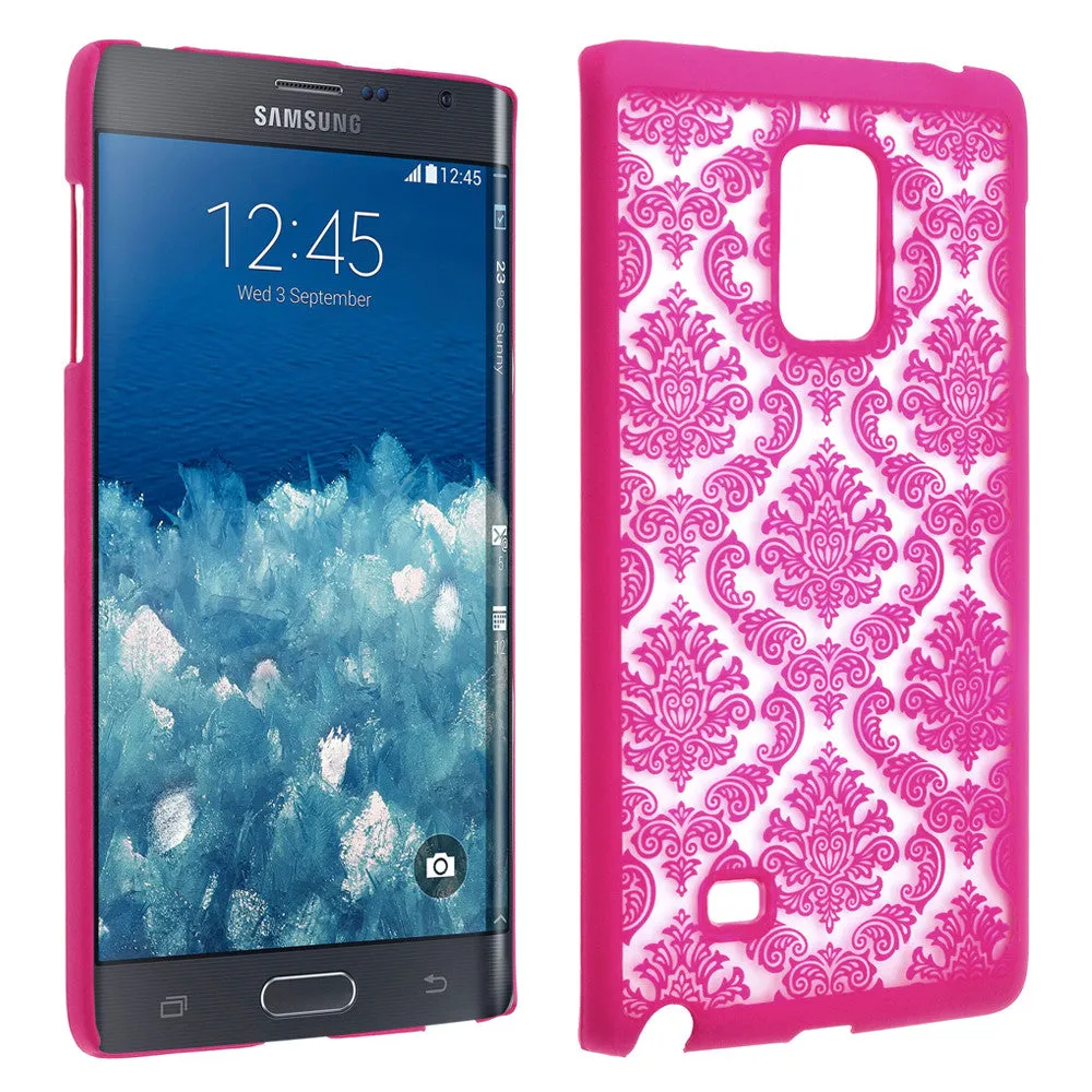 Galaxy Note Edge Case, Ultra Slim Damask Vintage Case Cover - Hot Pink