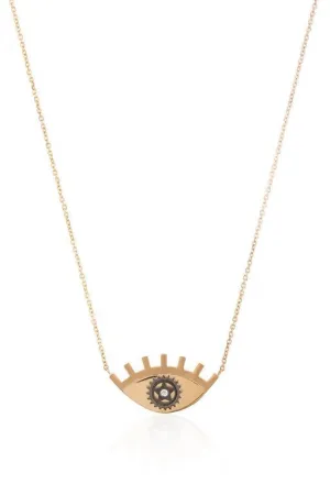 gold-large-eye-gear-necklace - By Delcy