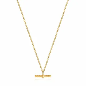 Gold Rope T-Bar Necklace
