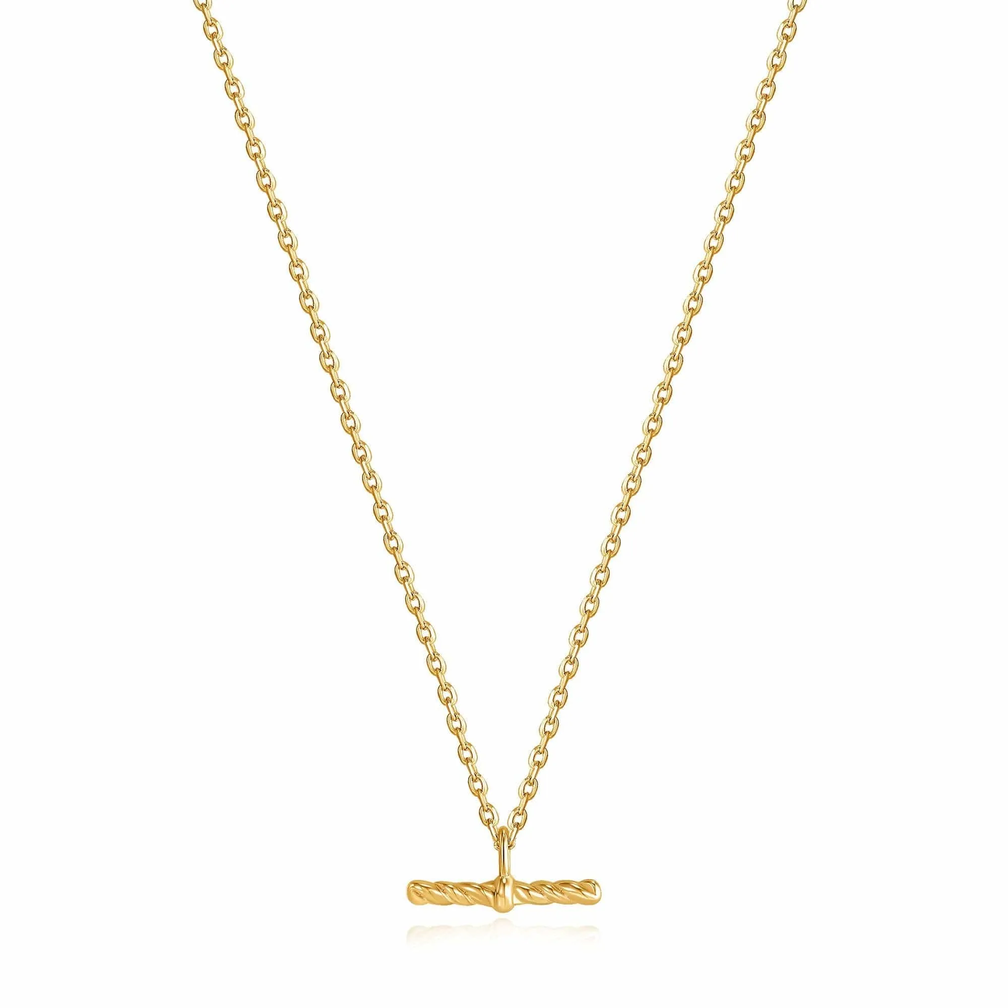 Gold Rope T-Bar Necklace