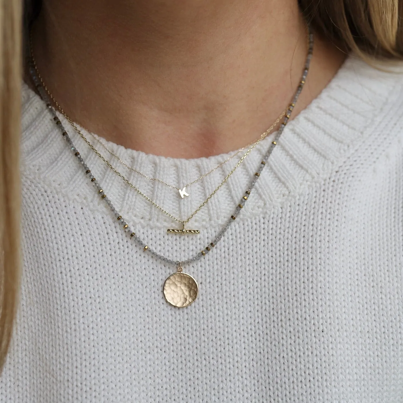 Gold Rope T-Bar Necklace
