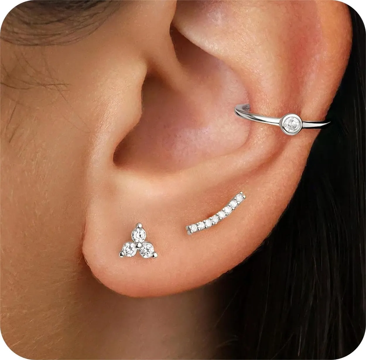 Gold Stud Earrings Set for Women, Trendy Cross Earrings 3 Pairs for Multiple Piercing Sensitive Ears, Hypoallergenic Dainty Earrings with 14k Gold Plated Jewelry Gift, Mothers Day Jewelry Gifts for Mom