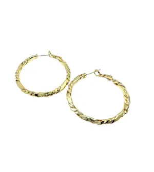 Gold Twist Hoop Earrings