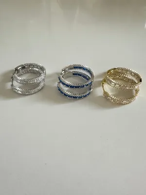 Gorgeous Sterling Silver Small Baguette Hoops