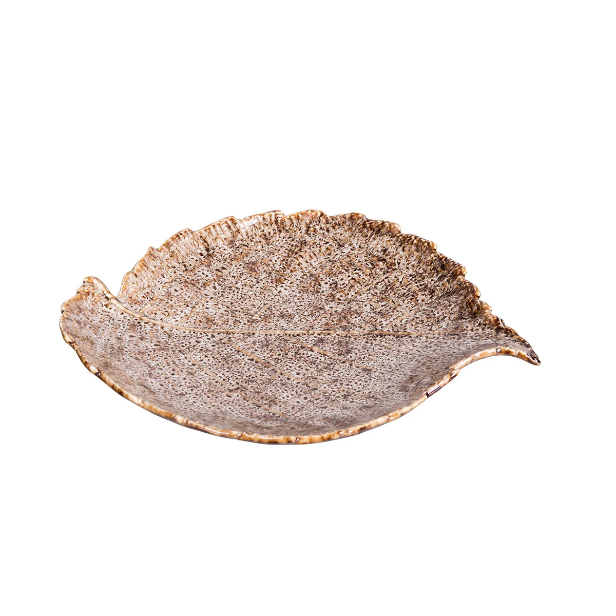 Large Cream Leaf Plate