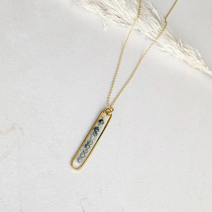 lyric necklace with black tourmaline quartz