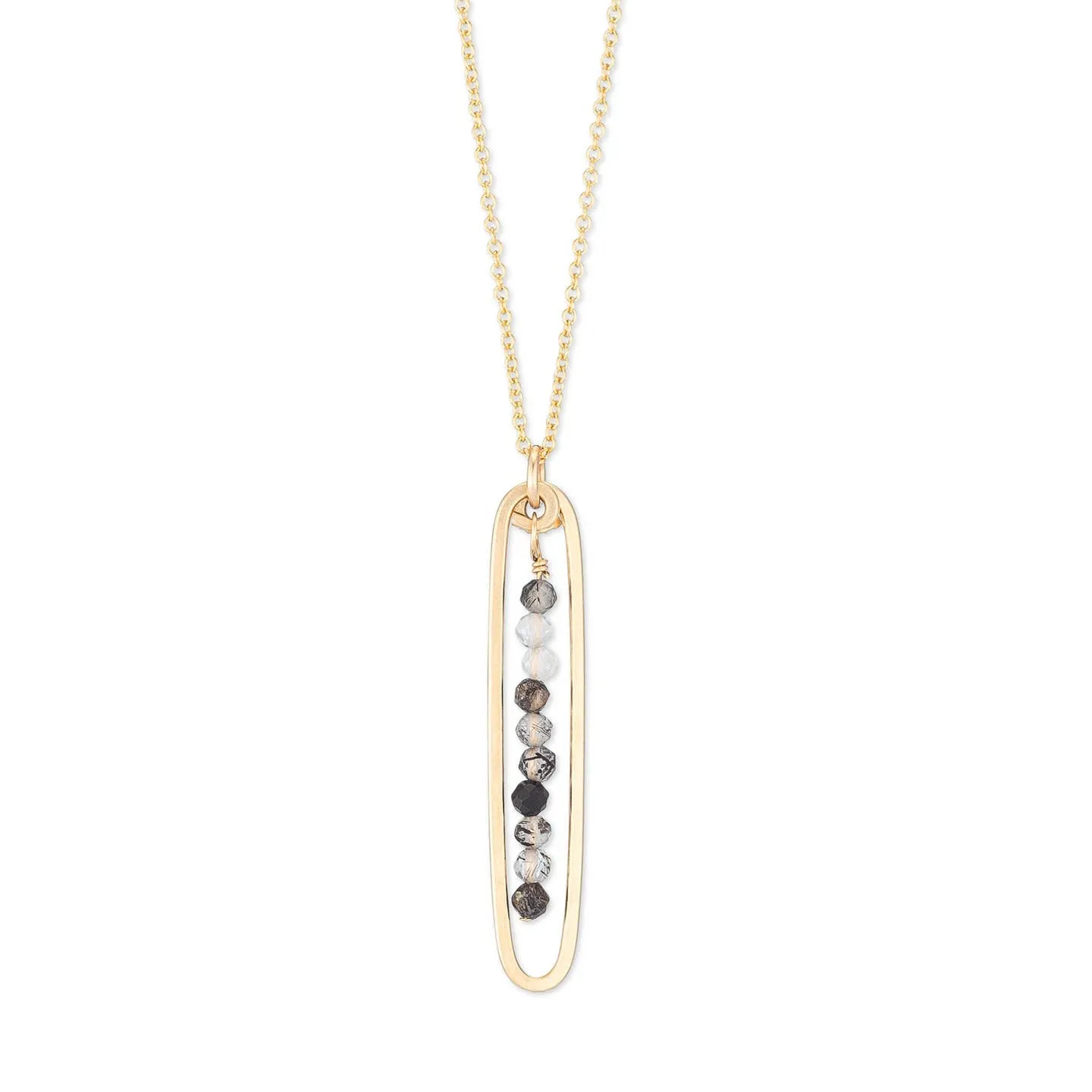 lyric necklace with black tourmaline quartz