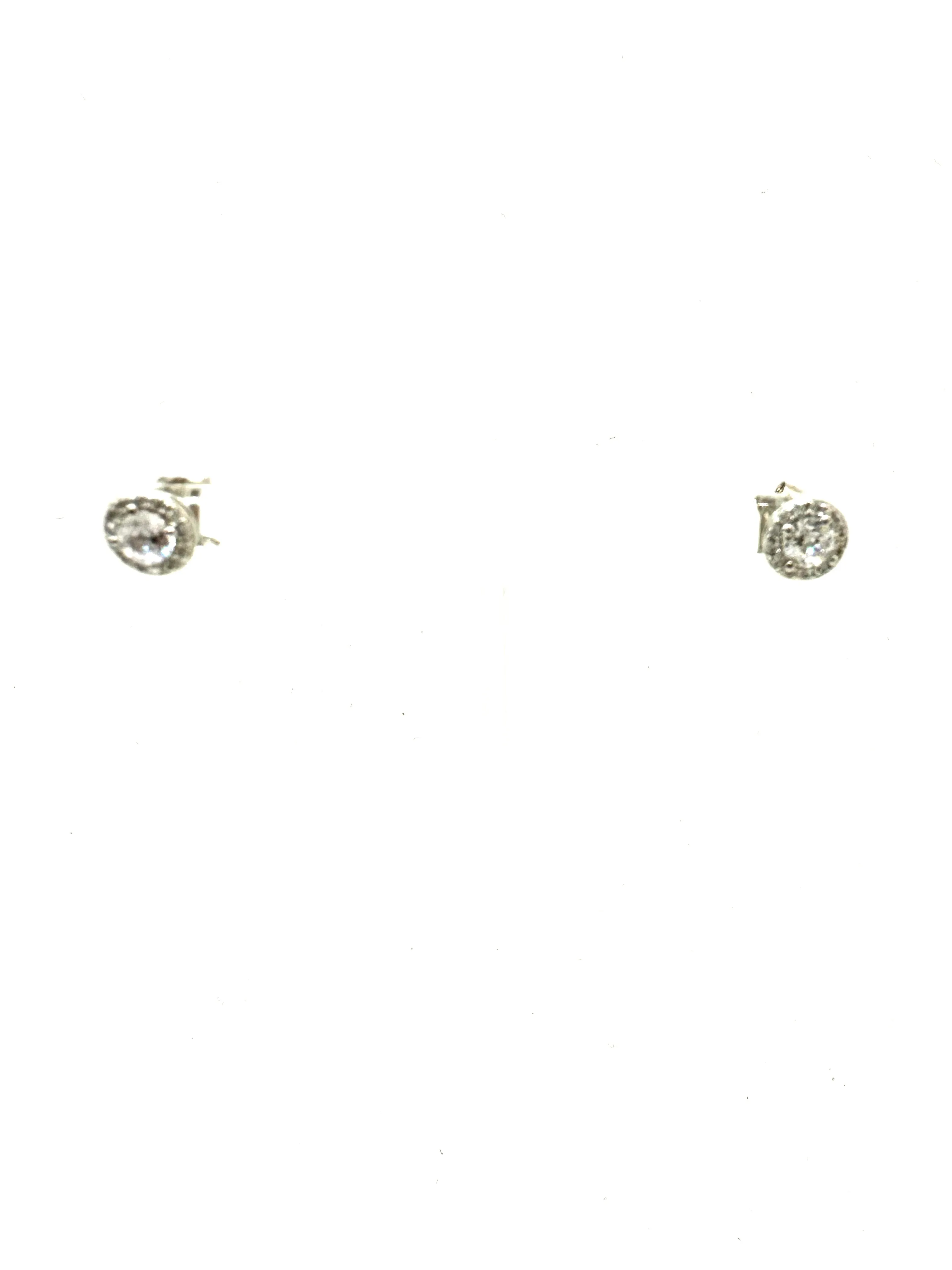 Micro Pave Solitaire Earrings