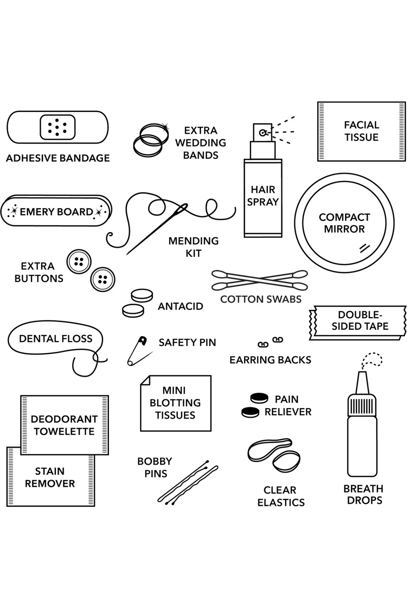 Mini Emergency Kit For Bridesmaids