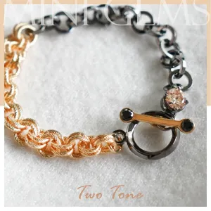 Mini Gems Two Tone Bracelet [Yellow/Black gold]